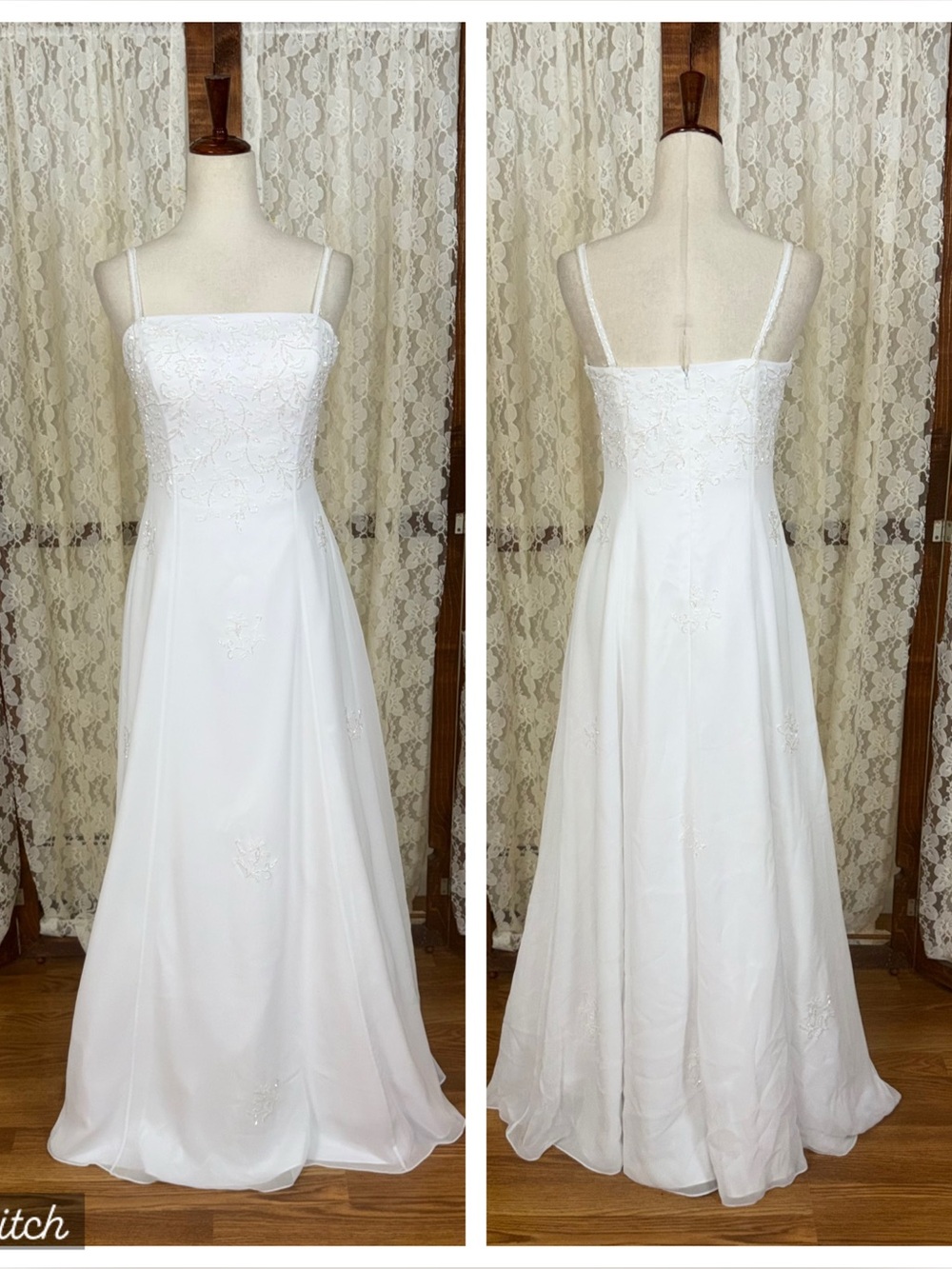 Gorgeous Vintage 90s Bridal Originals Simple Chiffon Wedding Gown